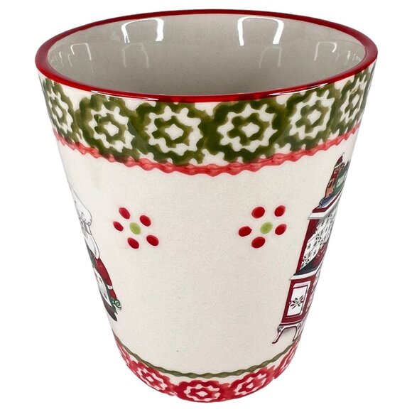 Temptations Holiday Mug And Coaster Set Santa Chef Baking Cookies 16 Oz Xmas New - Picture 4 of 10